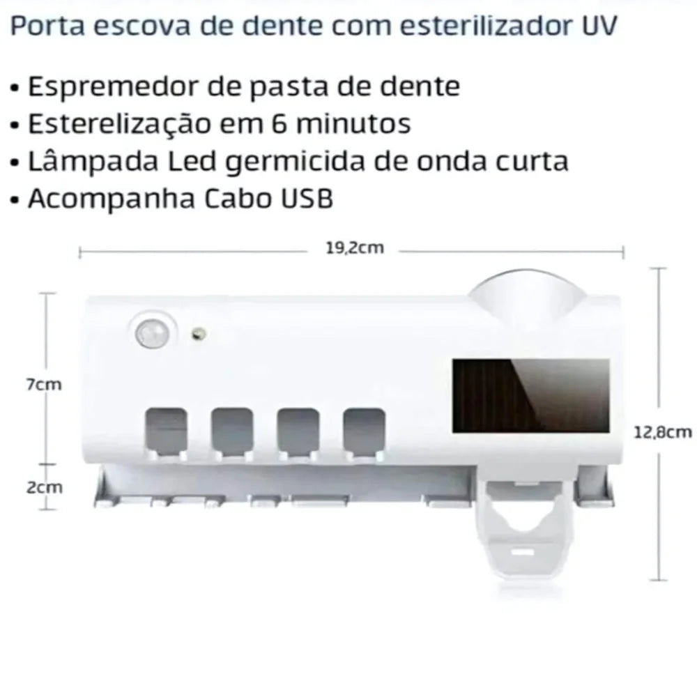 Suporte Escova de Dentes UV Esterilizador Antibacteriano Automático