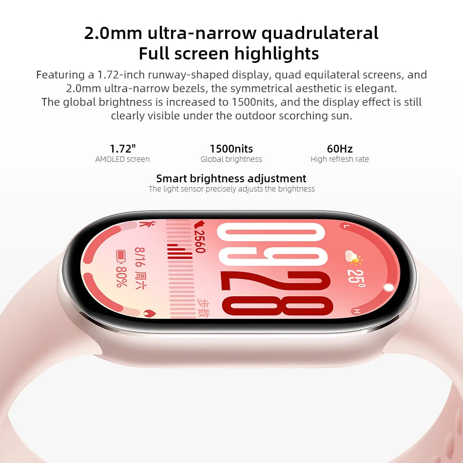 Xiaomi Smart Band 10 - Pulseira Inteligente 1.72" AMOLED com Monitor de Oxigênio e 21 Dias de Bateria