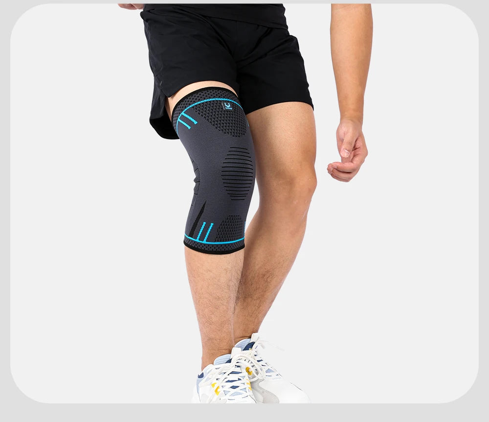 Joelheira Esportiva Compressão Elástica - Suporte com Molas para Esportes