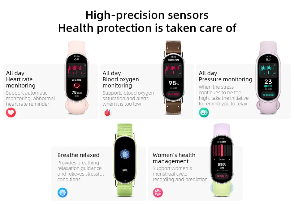 Xiaomi Smart Band 10 - Pulseira Inteligente 1.72" AMOLED com Monitor de Oxigênio e 21 Dias de Bateria