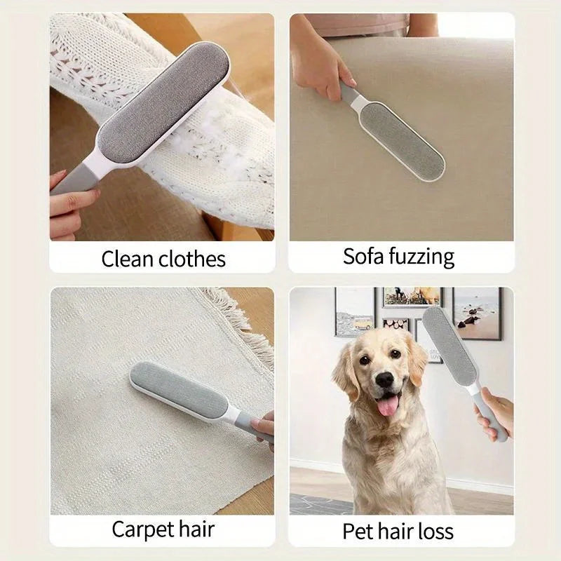 Removedor de Pelos Pet Dupla Face - Escova Eletrostática para Roupas e Móveis