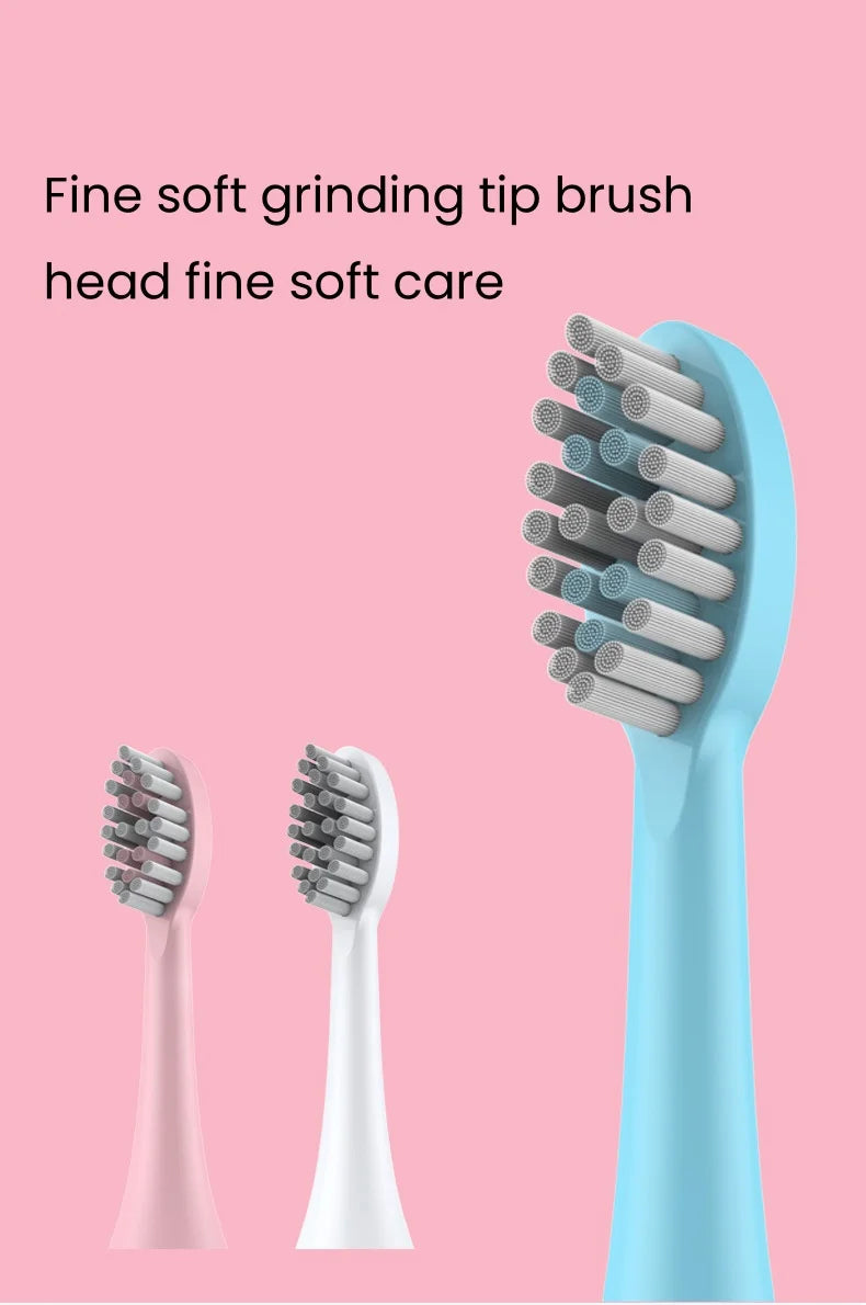 Escova de dentes elétrica branca/rosa, modelo adulto, com cerdas macias, modelo a bateria, conjunto familiar, escova de dentes elétrica