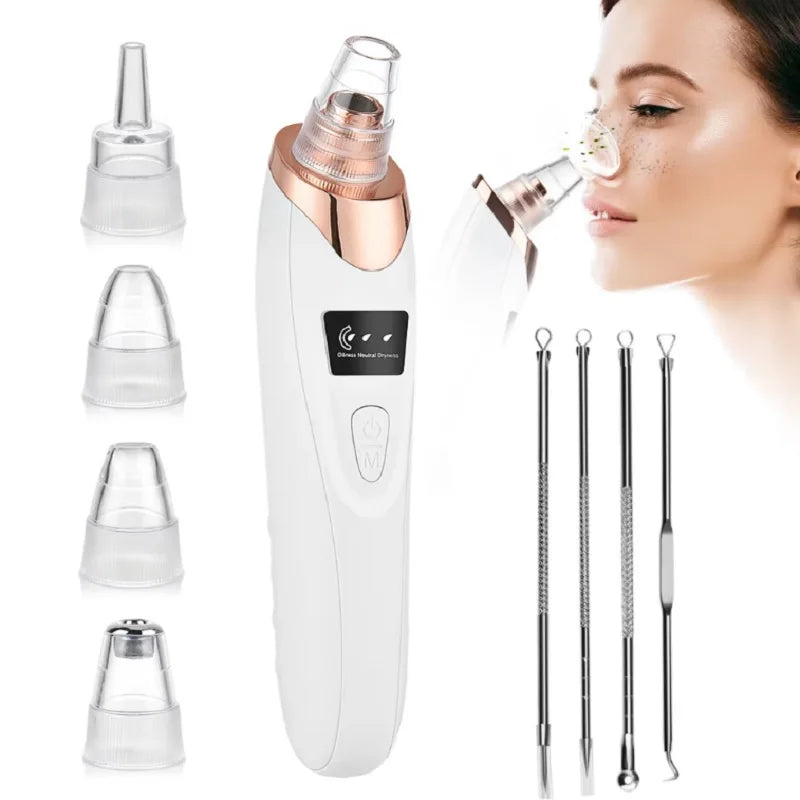 Removedor de Cravos Elétrico 3 Modos - Aspirador Facial para Limpeza Profunda de Poros