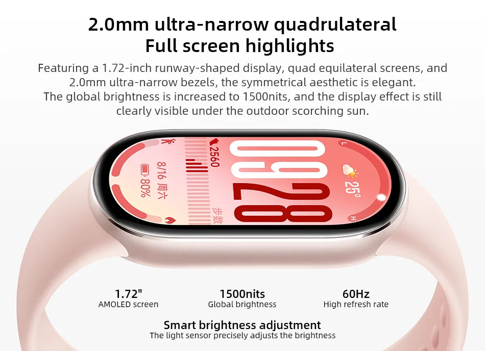 Xiaomi Smart Band 10 - Pulseira Inteligente 1.72" AMOLED com Monitor de Oxigênio e 21 Dias de Bateria