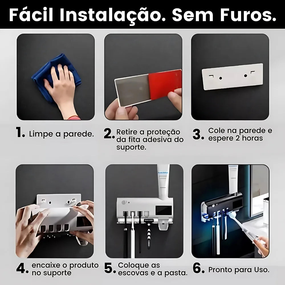 Suporte Escova de Dentes UV Esterilizador Antibacteriano Automático