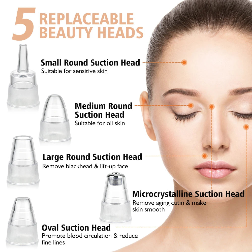 Removedor de Cravos Elétrico 3 Modos - Aspirador Facial para Limpeza Profunda de Poros